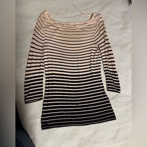 Susan Bristol white and Black Striped top